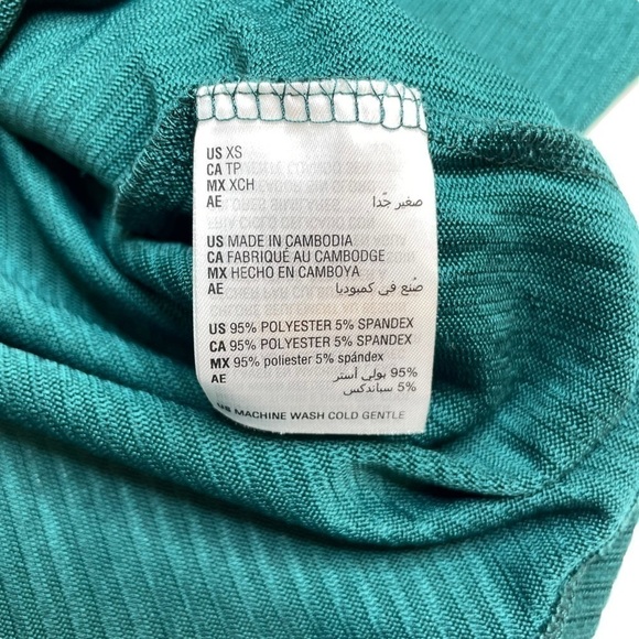Jenni Split Neck Ribbed Pajama Top Bundle Papaya Punch Red June Bug Green XS - Picture 5 of 12